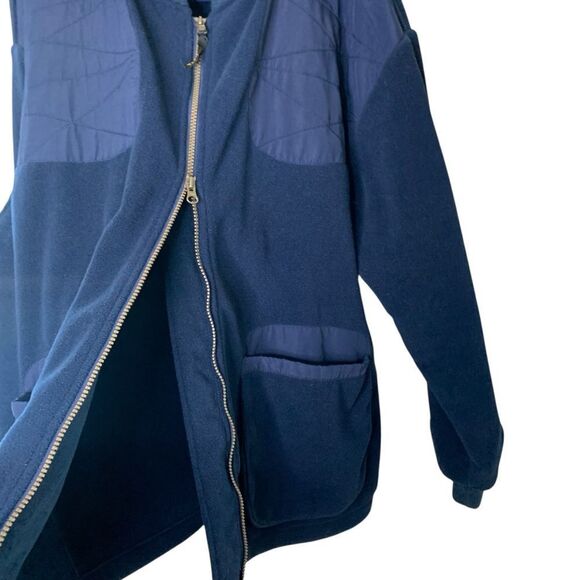 Beretta Men's Victory Fleece Shooting Jacket Hunting 2 Ways Zip Up Navy Blue XL - Picture 7 of 13